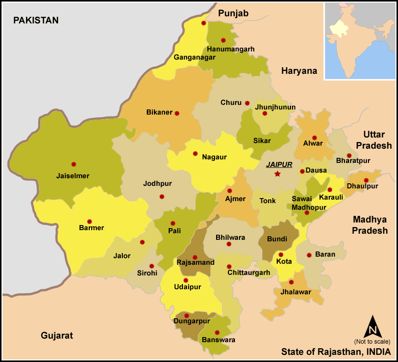 Map of Rajasthan Districts