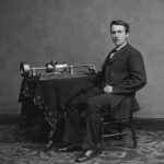 Thomas Edison and his early phonograph