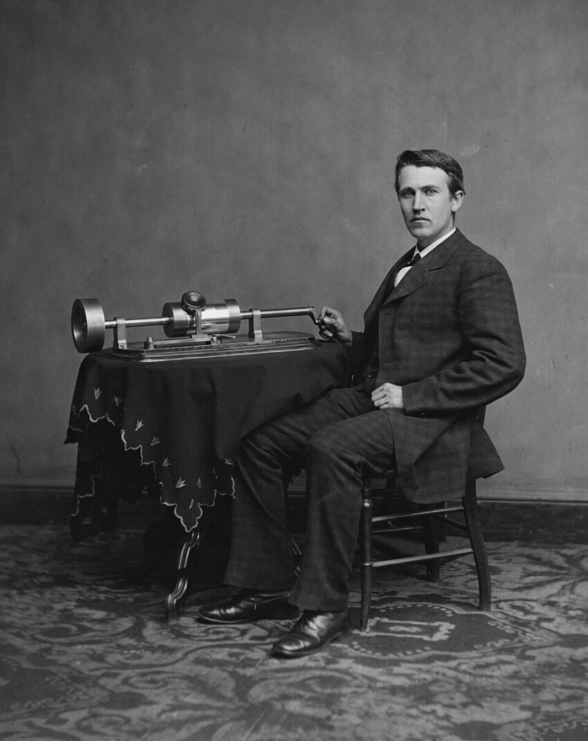Thomas Edison and his early phonograph